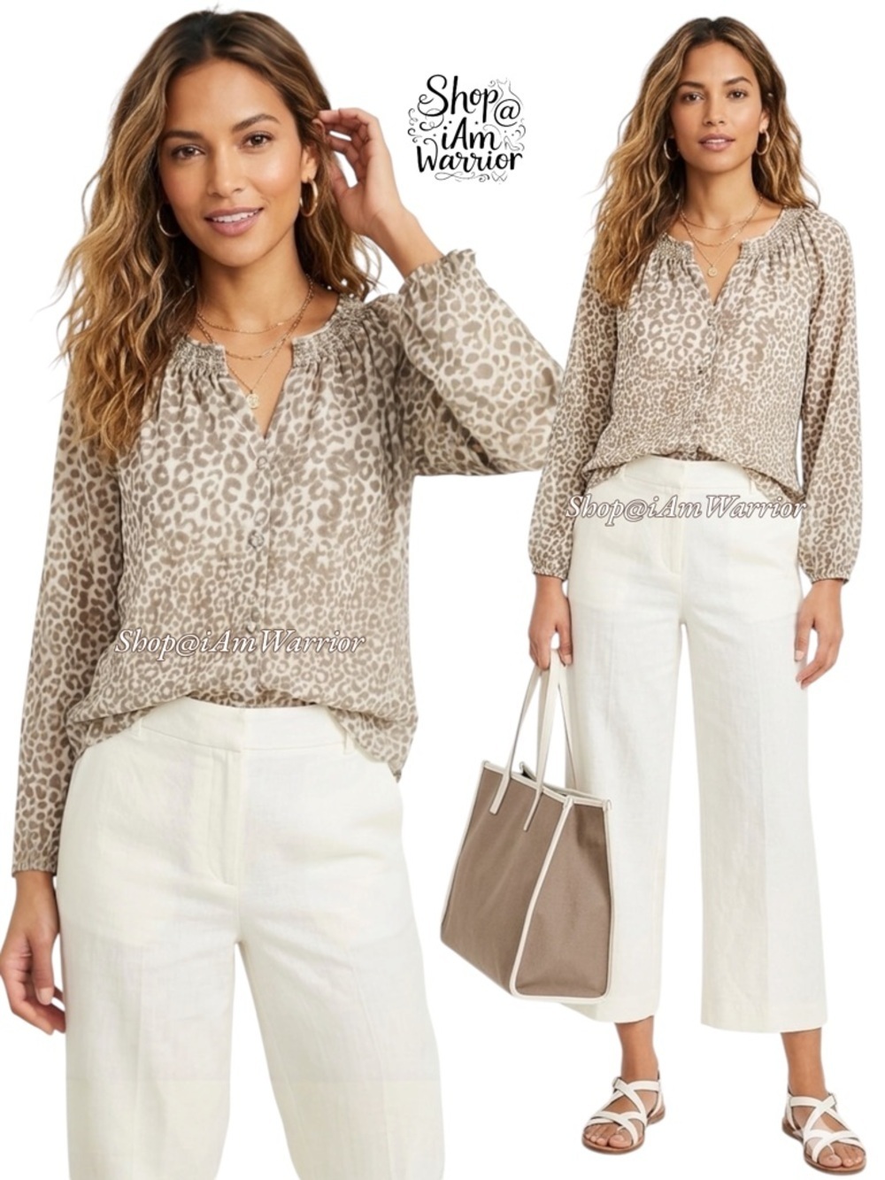 Loft cheetah print peasant blouse *shop@iamwarrior